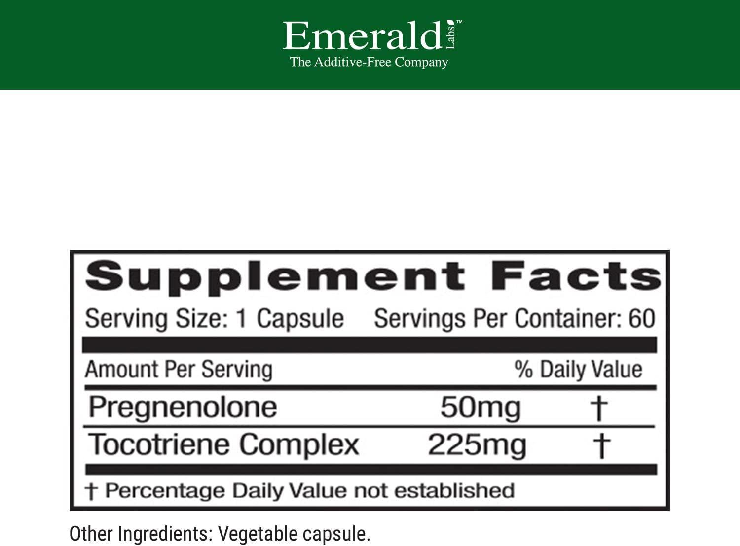 Premium Pregnenolone 50mg Supplement for Brain Health, Immune Support & Hormonal Balance - Gluten-Free - 60 Capsules