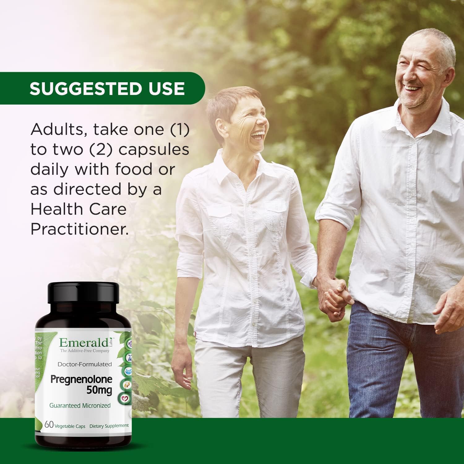 Premium Pregnenolone 50mg Supplement for Brain Health, Immune Support & Hormonal Balance - Gluten-Free - 60 Capsules