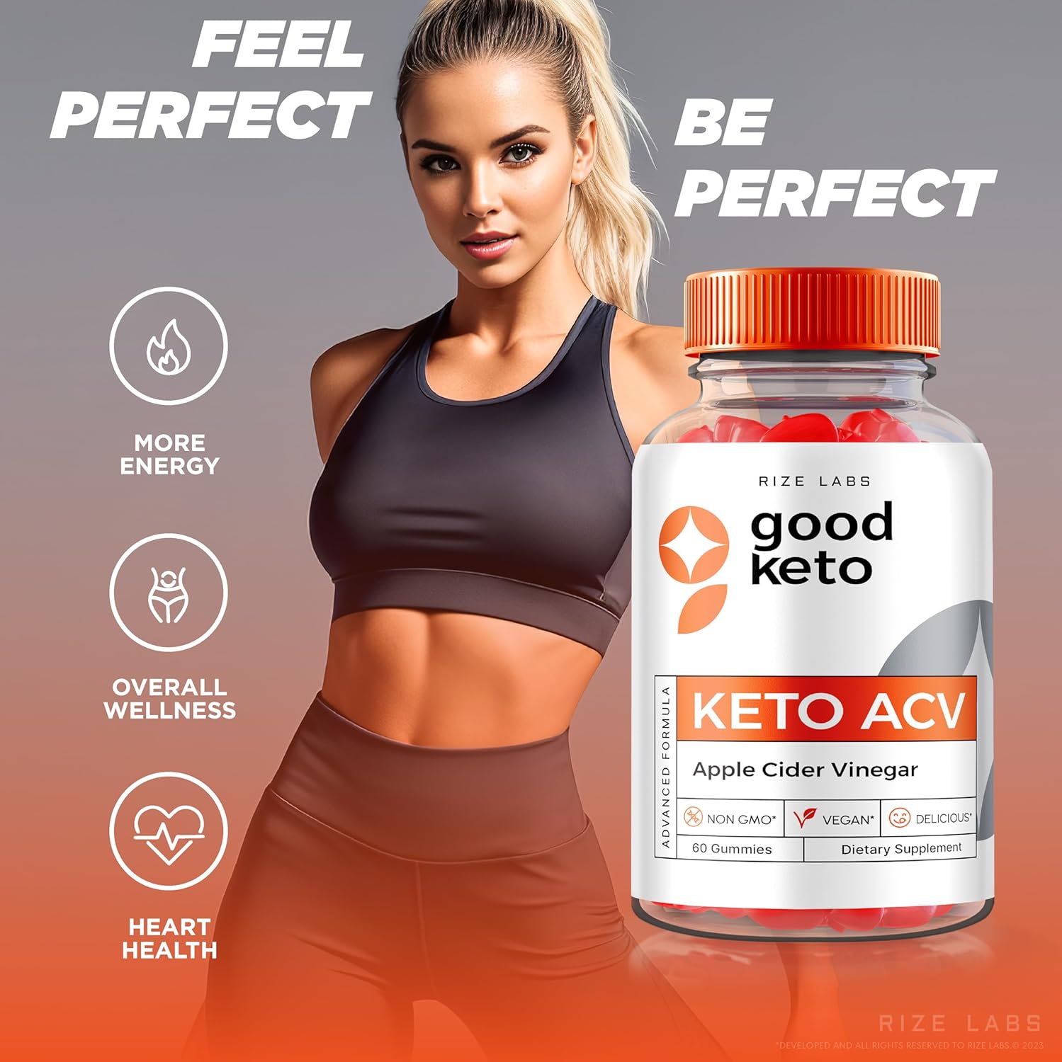 Premium Rize Labs Apple Cider Vinegar Gummies for Advanced  Slimming Formula  - All Natural Keto Supplement (60 Gummies)