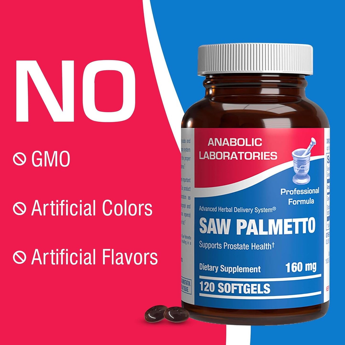 Premium Saw Palmetto Supplement for Men - 160mg Saw Palmetto Berry Extract for Hair Loss, Prostate & Urinary Health