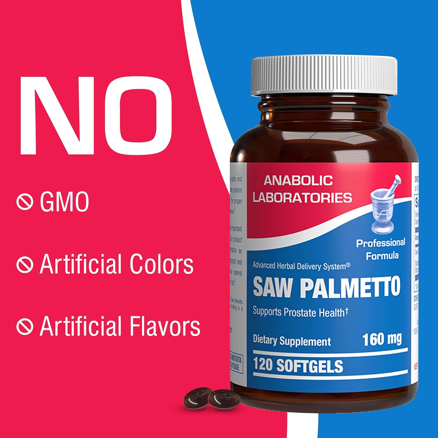 Premium Saw Palmetto Supplement for Men - 160mg Saw Palmetto Berry Extract for Hair Loss, Prostate & Urinary Health