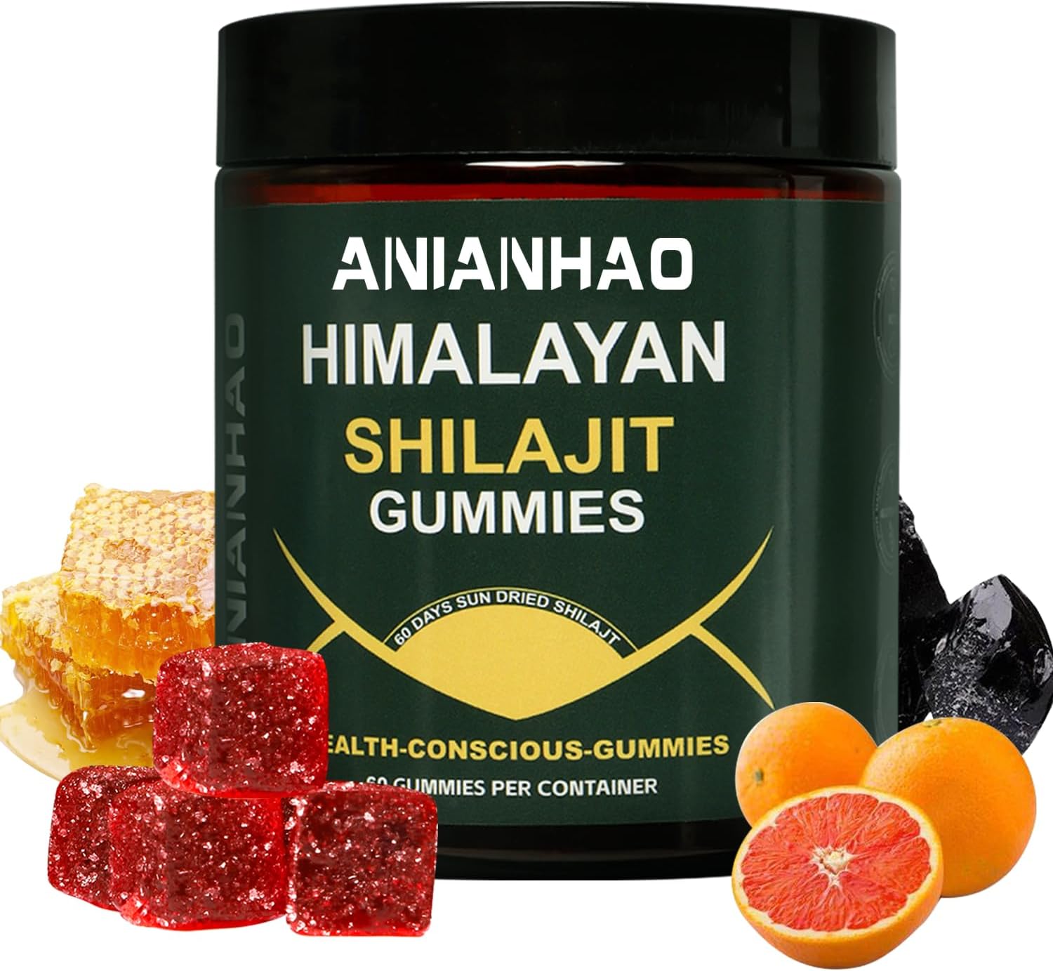 Premium Shilajit Gummies with PrimaVie for Energy & Focus - 120 Count