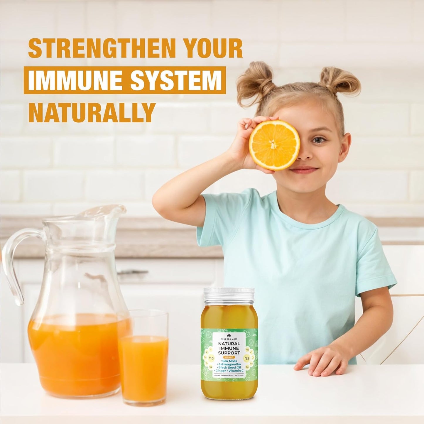 Premium TrueSeaMoss Gel with Immune Support and 5+ Fruit Flavors - Vegan-Friendly Vitamin Supplement with Sea Moss, Potassium, and Rich Minerals - Made in USA - Mango Flavor - 1 Pack