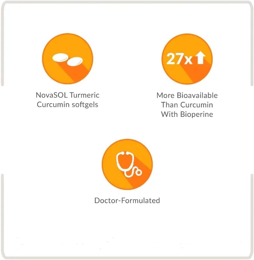 Premium Turmeric Curcumin NovaSOL Supplements - 1000mg for Joint Mobility & Immunity