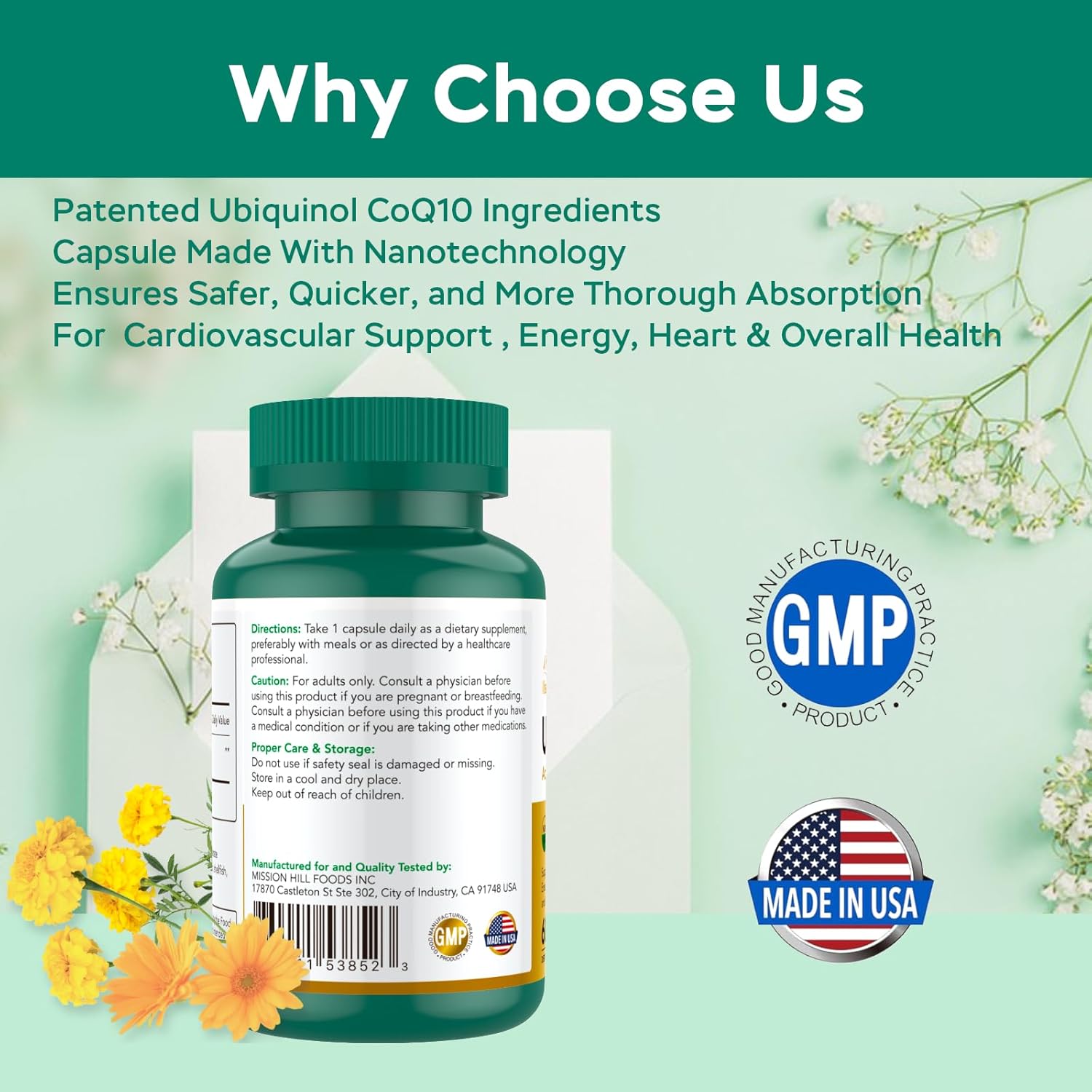 Premium Ubiquinol CoQ10 Antioxidant for Heart Health (100mg) - Heart & Vascular Support - 2 Bottles, 120 Capsules, 4 Month Supply - Maintain Healthy Blood Pressure - Non-GMO & Gluten Free
