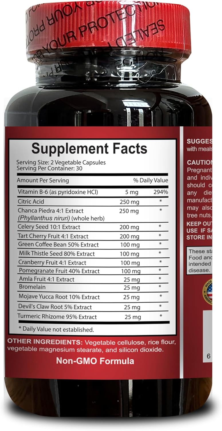Premium Uric Acid Support Capsules - Tart Cherry Extract for Joint Health, Natural Remedy for Adults, 60 Capsules
