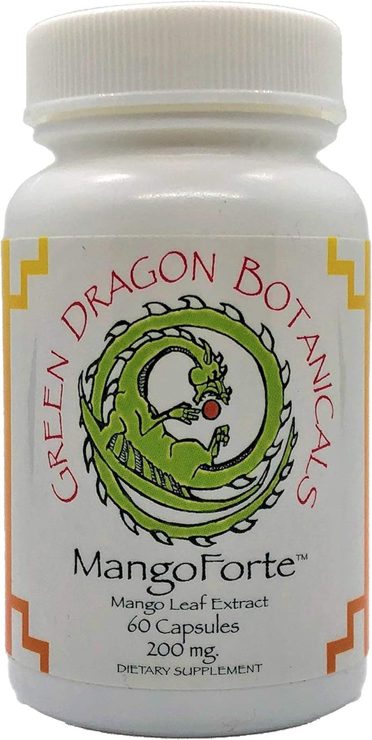 Premium USA-Made Mango Leaf Supplements: 200mg Capsules with 60% Mangiferin - Immune Support Formula from Green Dragon Botanicals