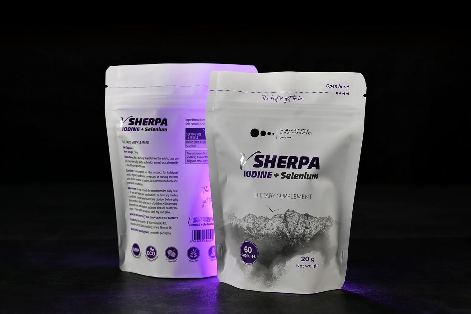 Premium vSherpa Iodine + Selenium Dietary Supplement for Thyroid and Immune Support - 60 Capsules, Gluten-Free, Non-GMO