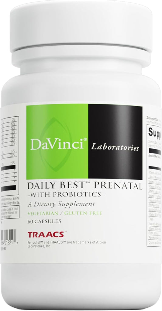 Prenatal Multivitamin with Probiotics - Supports Prenatal Health with Folate, Choline, Iron - 60 Capsules
