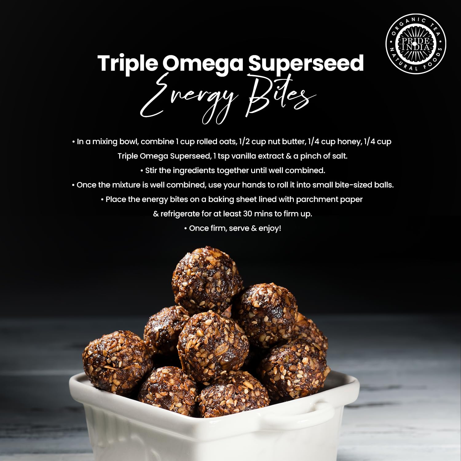 Pride Of India Triple Omega Superseed Mix - Protein Fiber Calcium Iron Omega-3 Omega-6 Thiamin Chia Flax Sesame Seeds - 1.25lb Jar