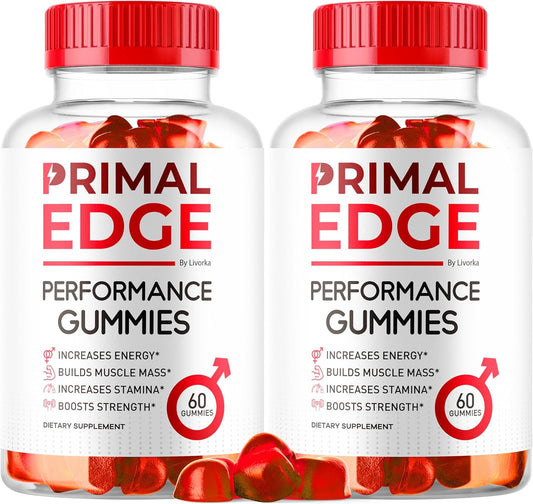 Primal Edge Men's Gummies 2 Pack - Advanced Formula Support Supplement for 2 Months