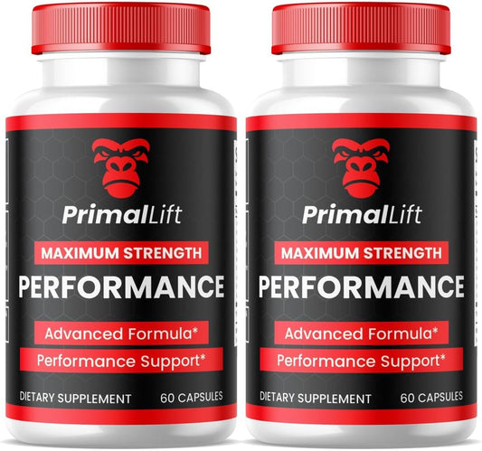 Primal Lift Capsules for Men - 2 Pack of All Natural Stamina and Performance Support - 120 Capsules