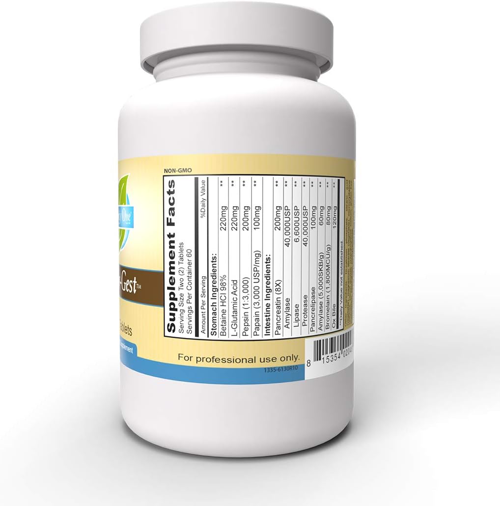 Priority One Vitamins Enzy Gest 120 Tablets - Supports Healthy Digestion and Intestinal Enzyme Activity with Two-Phase Formula
