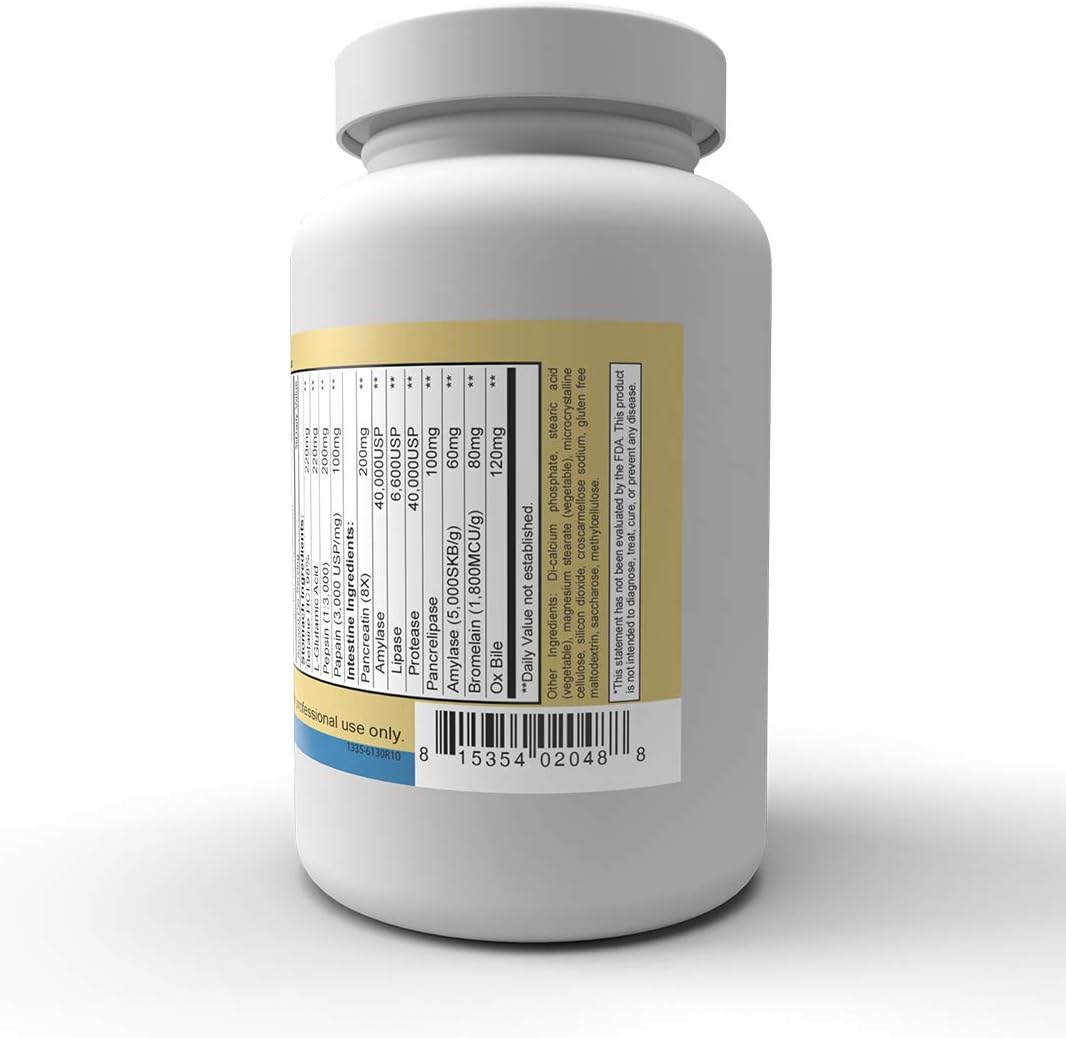 Priority One Vitamins Enzy Gest 120 Tablets - Supports Healthy Digestion and Intestinal Enzyme Activity with Two-Phase Formula