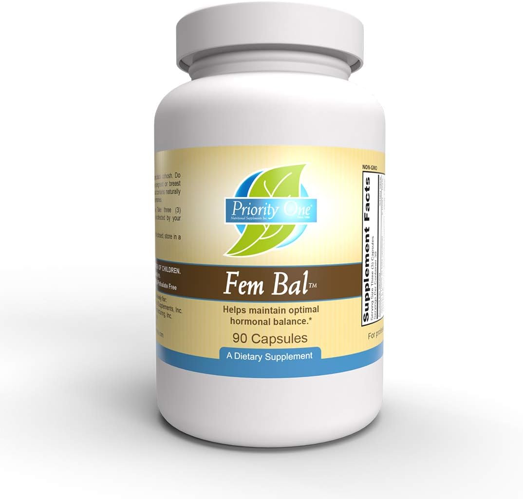 Priority One Vitamins Fem-Bal 90 Capsules - Promotes Female Endocrine Health During Menstrual and Menopausal Years*