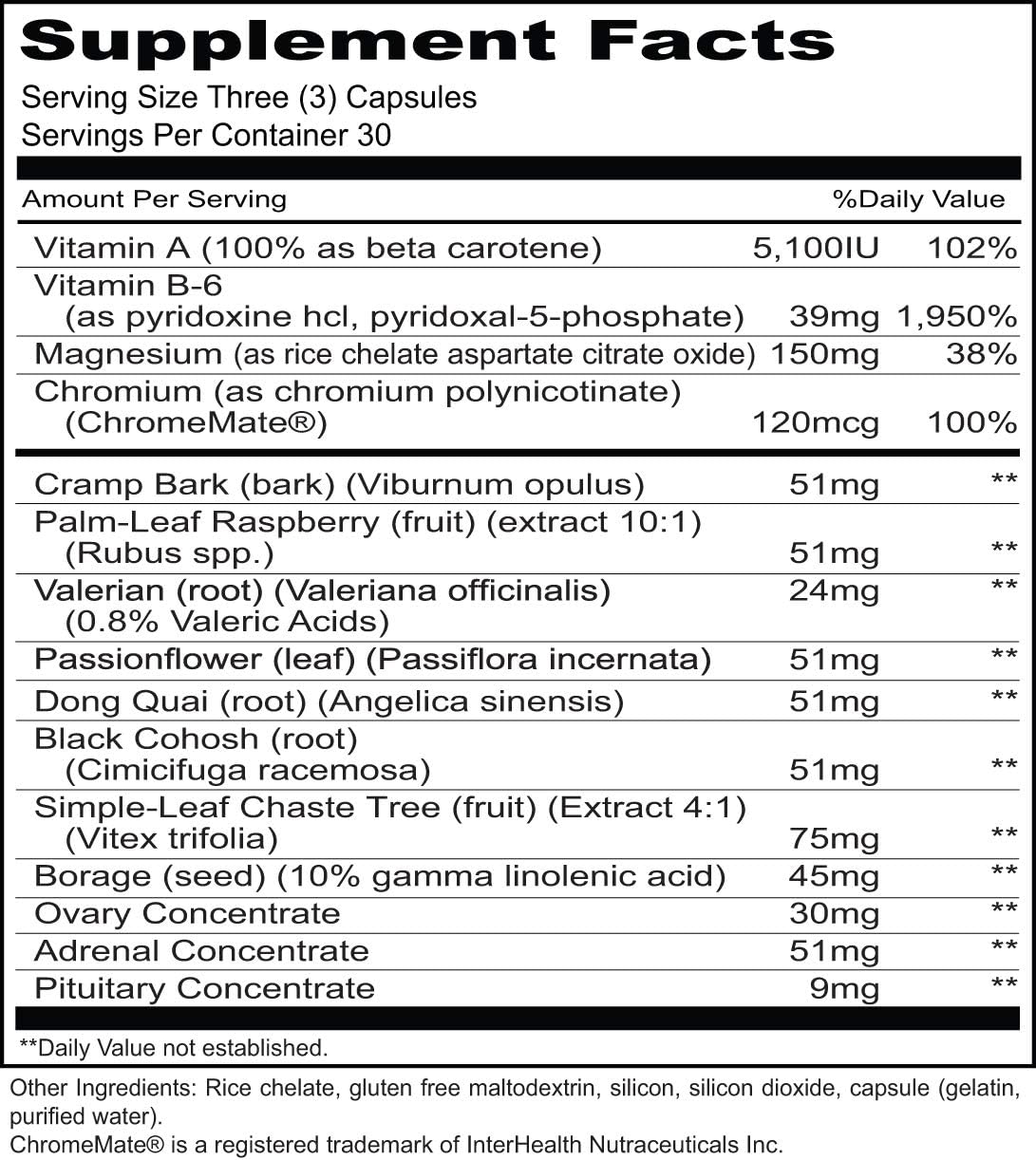 Priority One Vitamins Fem-Bal 90 Capsules - Promotes Female Endocrine Health During Menstrual and Menopausal Years*