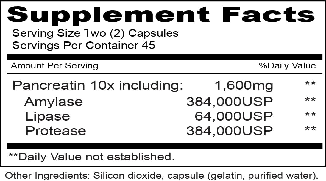 Priority One Vitamins Pancreas 10xtra 90 Capsules - Natural Digestive Enzyme Support for Healthy Digestion*