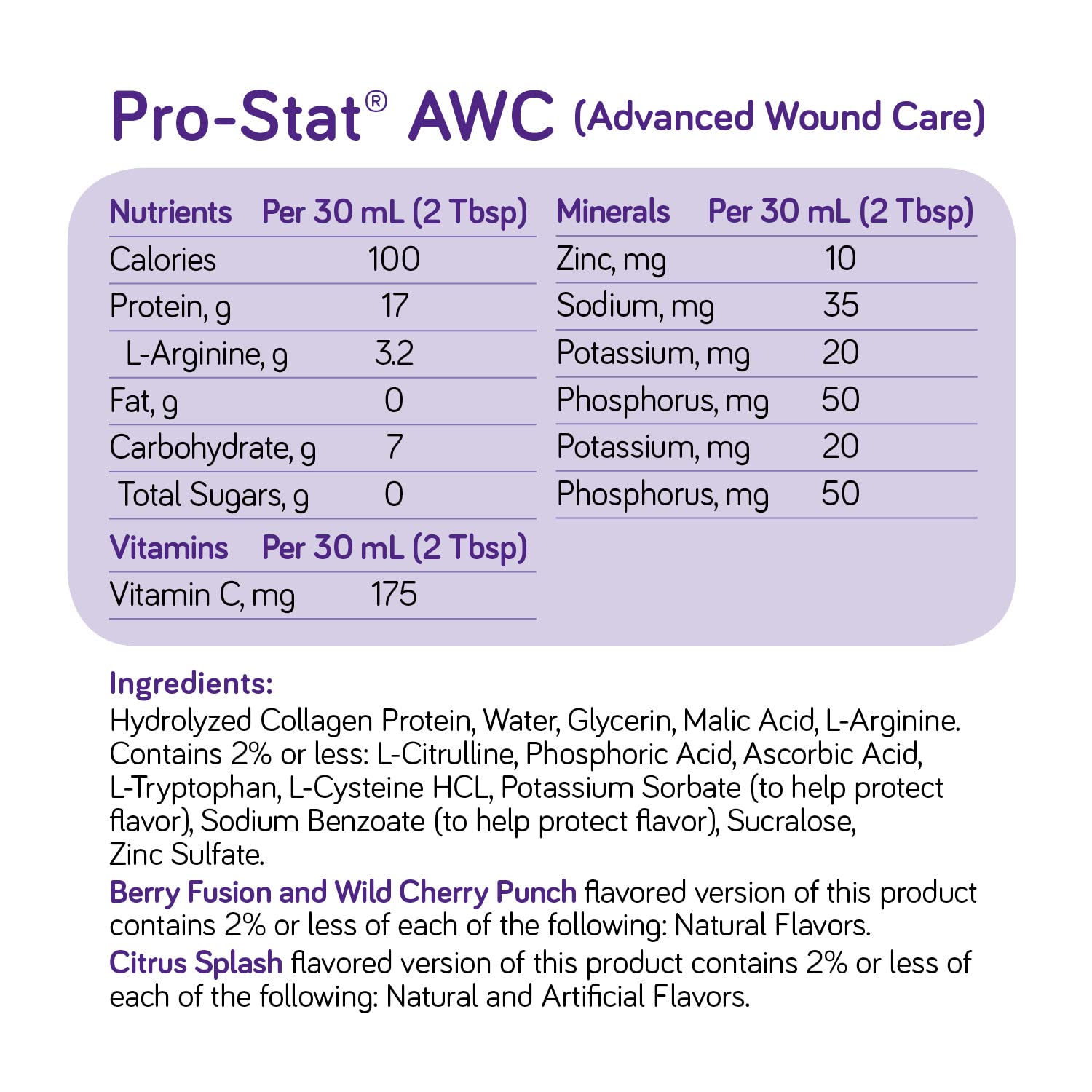 Pro-Stat AWC Citrus Splash Punch Flavor Liquid Protein Medical Food - 30 Fl Oz Bottle, Case of 4