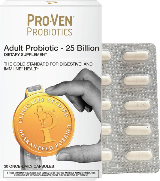 Pro-Ven Probiotics for Men and Women | Adult Acidophilus & Bifidus | 30 Capsules | 25 Billion CFUs