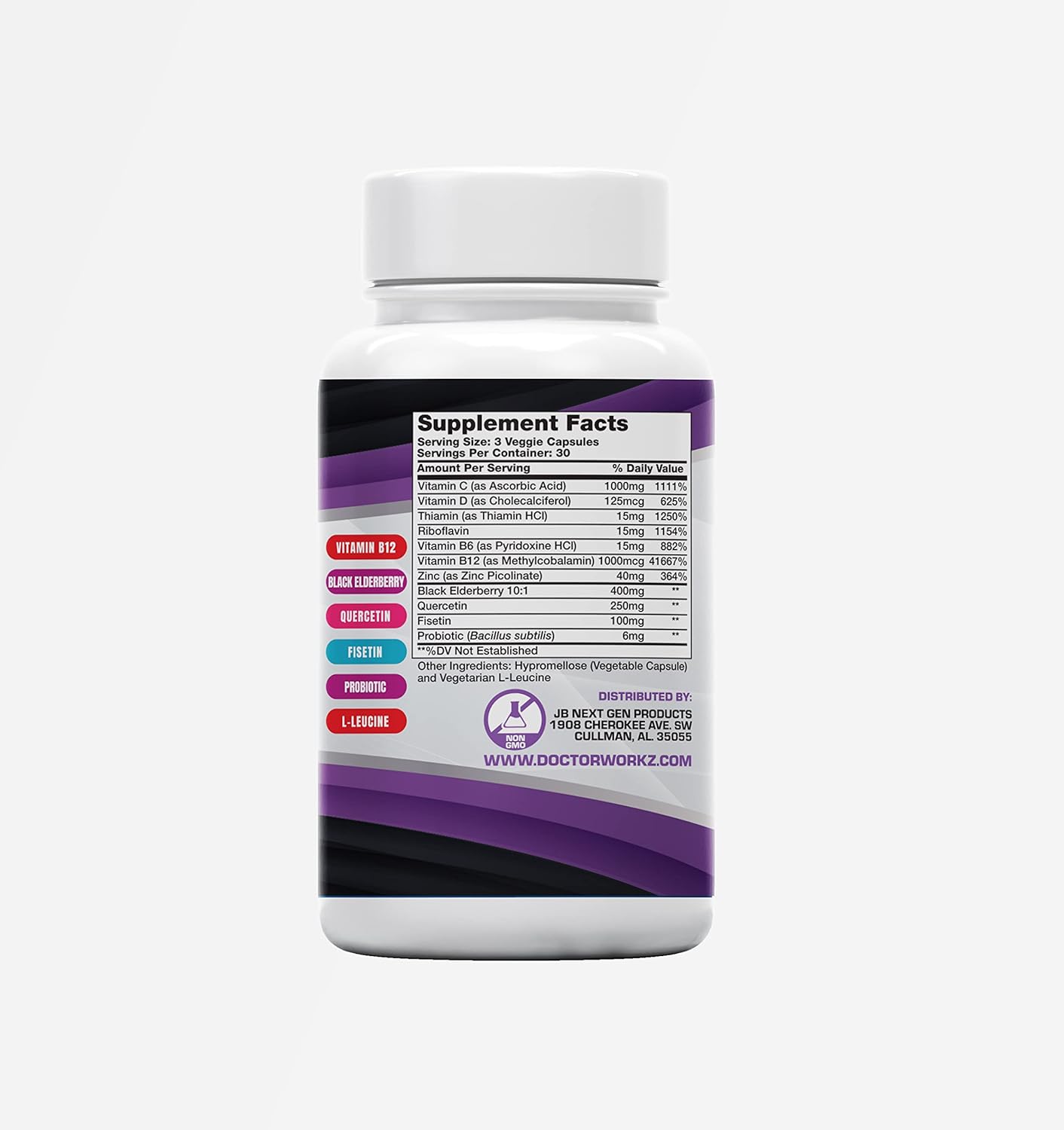 Probaxstra IMPACT IMMUNITY 12-IN-1 Immune System Booster with Elderberry, Vitamin C, Zinc, Probiotic & More - Made in USA (90 Count)