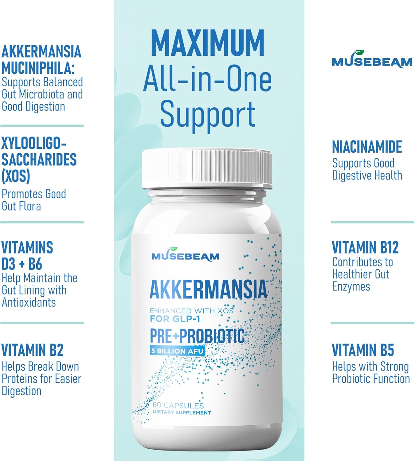 Probiotic Capsule with rusepin GLP-1 for Gut Health and Weight Management