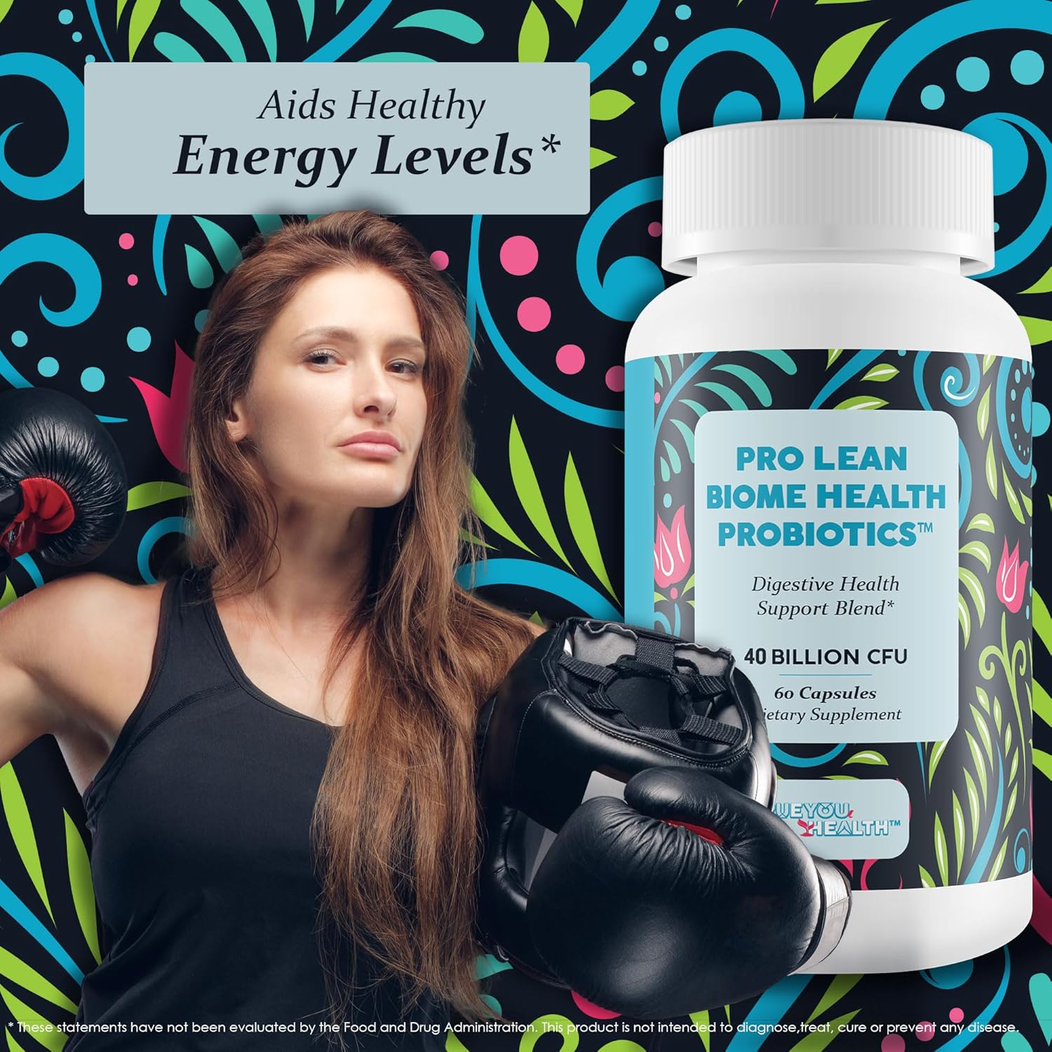 Probiotic & Prebiotic Blend for Digestive Health, Immune Support, and Increased Energy - Enhance Gut Microbiome for Optimal Health - Pro Lean Biome Health Formula