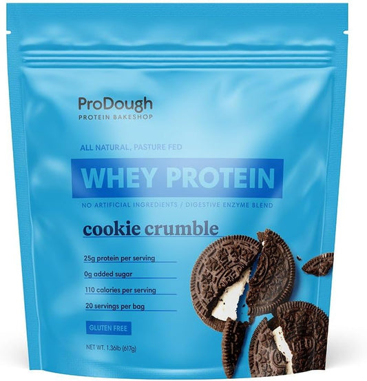 ProDough Gourmet Whey Isolate Protein Powder - Easy Digestion, 25g Protein, Natural Ingredients - Gluten Free, Keto Friendly - Cookie Crumble Flavor