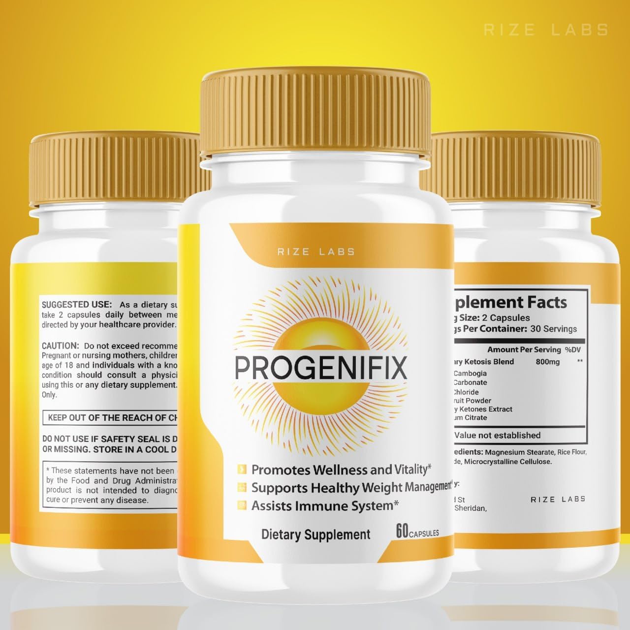 Progenifix  Slimming Formula  Supplement (2 Pack) for Total Body Wellness and Healthy Lifestyle - 120 Capsules