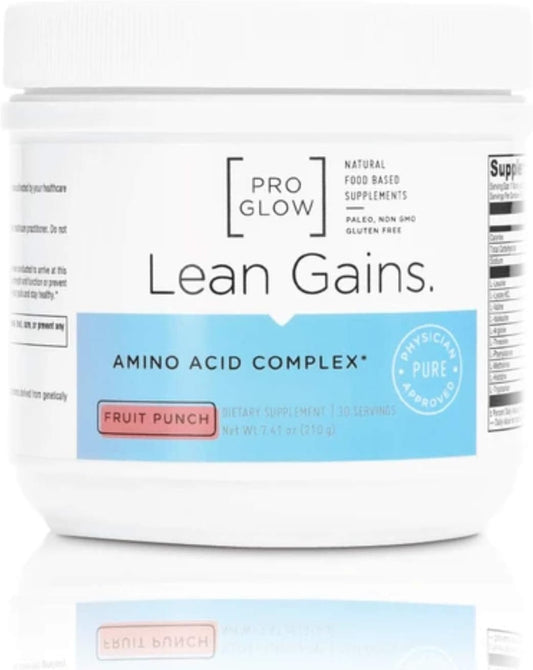 ProGlow Lean Gains: Fruit Punch Amino Acid Complex for Women - 30 Servings