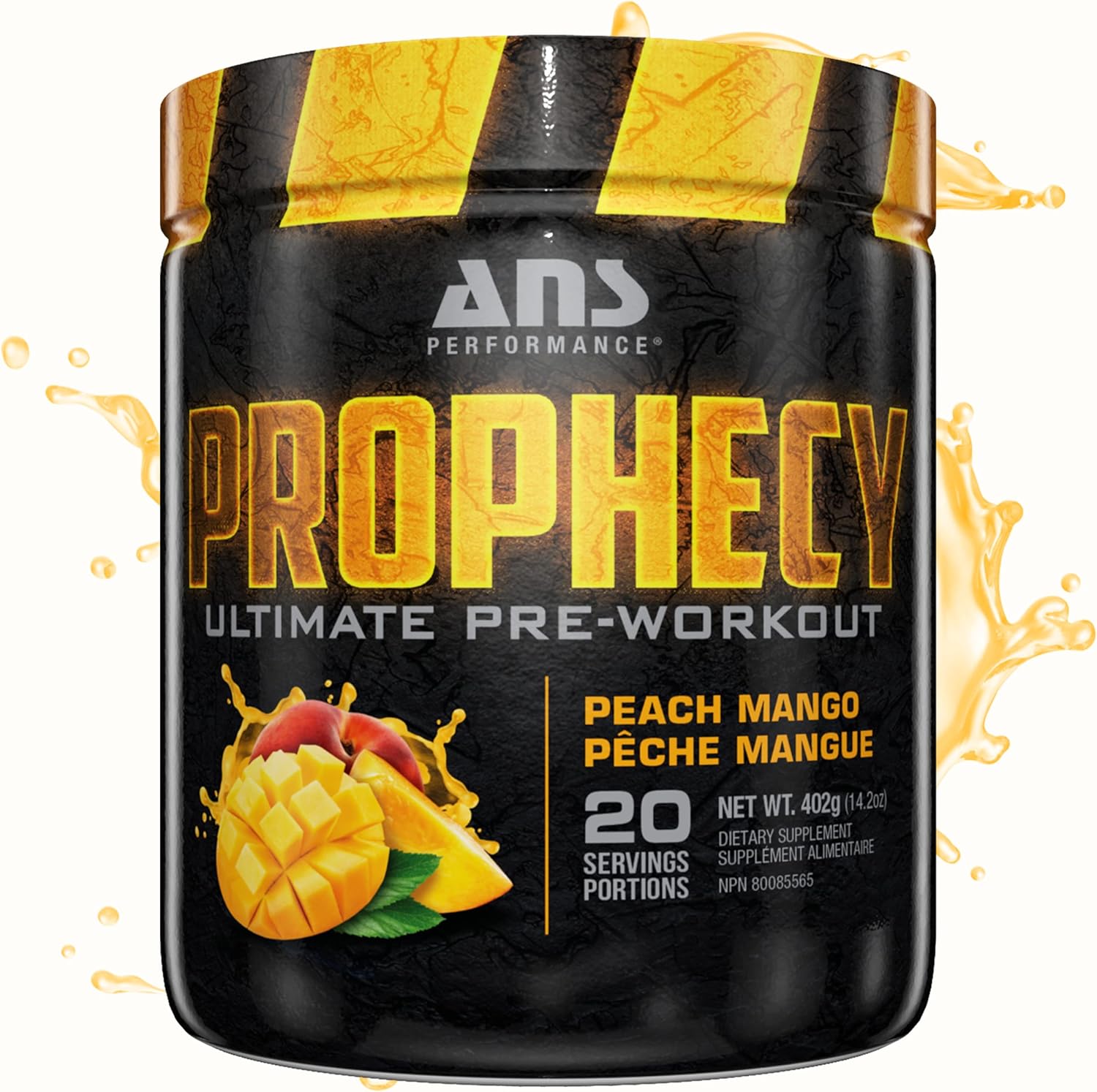 Prophecy Pre Workout Powder - Gluten Free Energy Formula - 20 Servings, 14.5 oz - Increase Power & Workout Volume - Peach Mango Flavor
