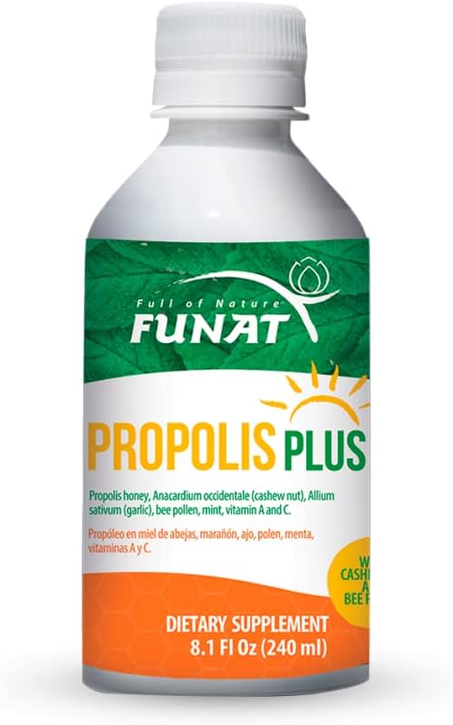 Propolis Plus with Polen, Garlic, Vitamin C, and A for Immune Support - 8.1 fl oz, 240ml