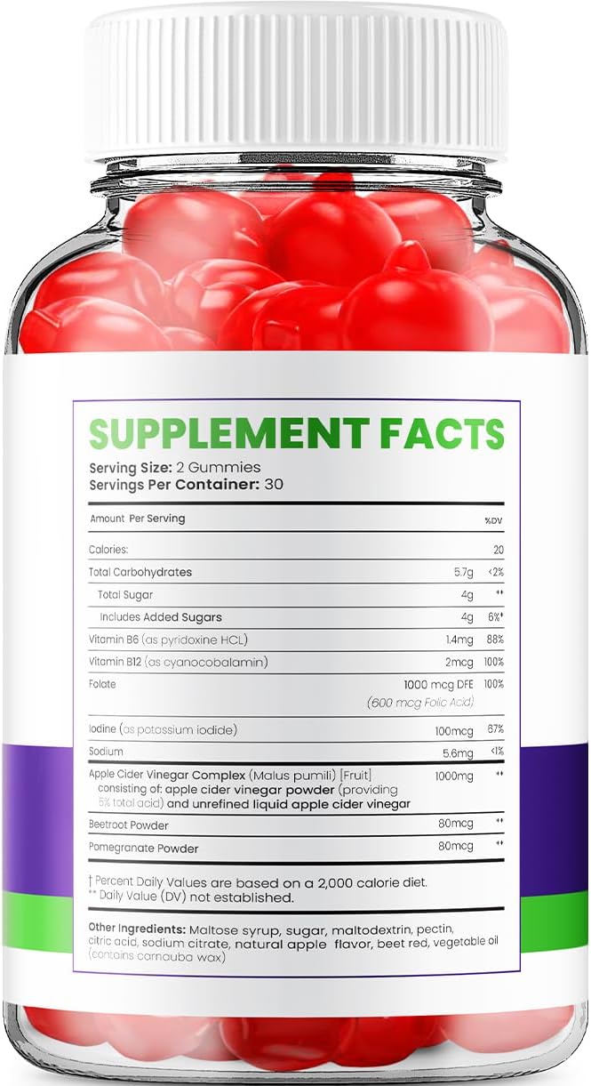 ProSlim Keto ACV Gummies: Fast-Acting Advanced Formula with B12 - Extra Strength Keto Gummies for  Slimming Formula  and Energy Boost, 5 Pack - 300 Gummies