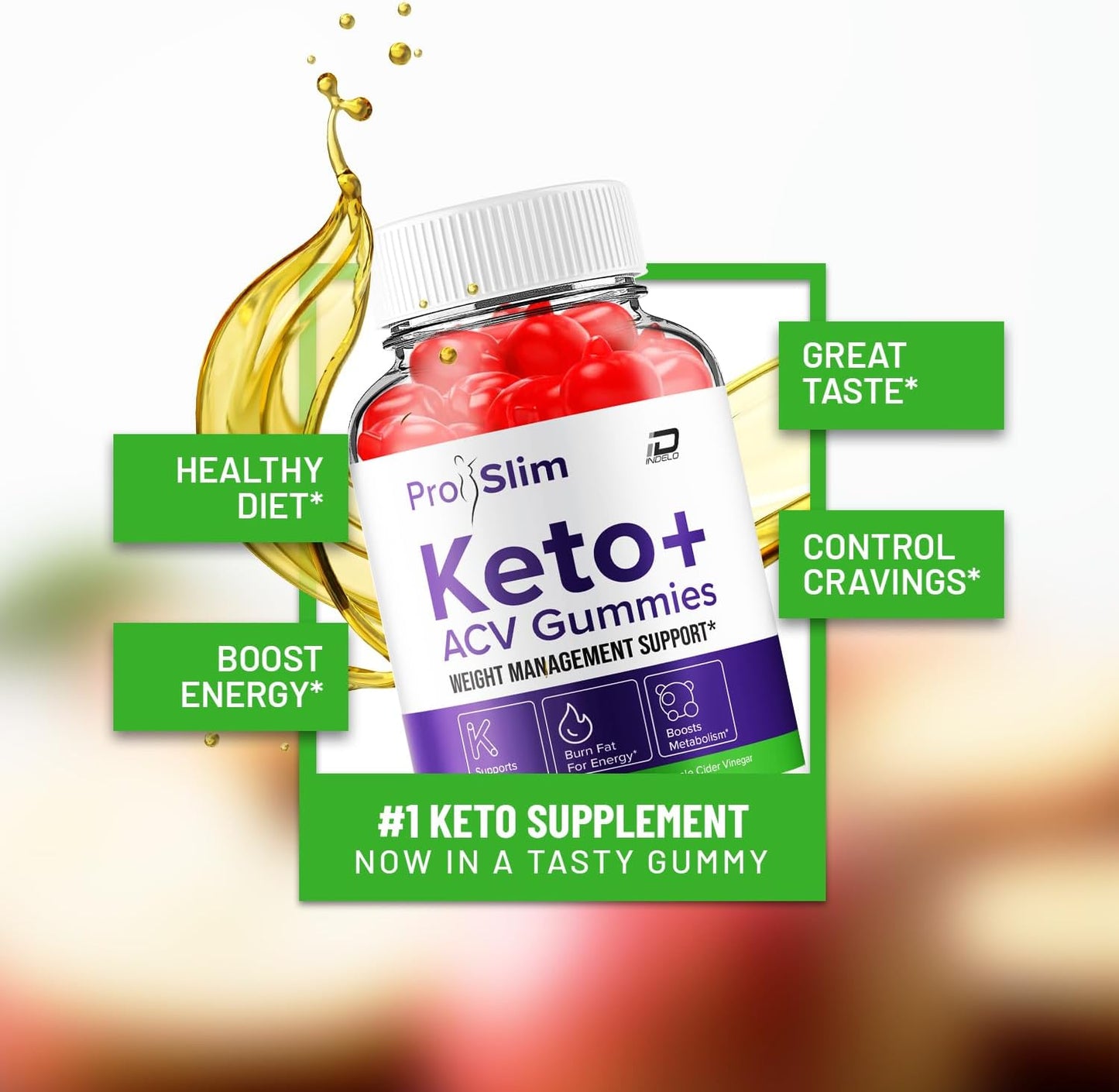 ProSlim Keto ACV Gummies: Fast-Acting Advanced Formula with B12 - Extra Strength Keto Gummies for  Slimming Formula  and Energy Boost, 5 Pack - 300 Gummies
