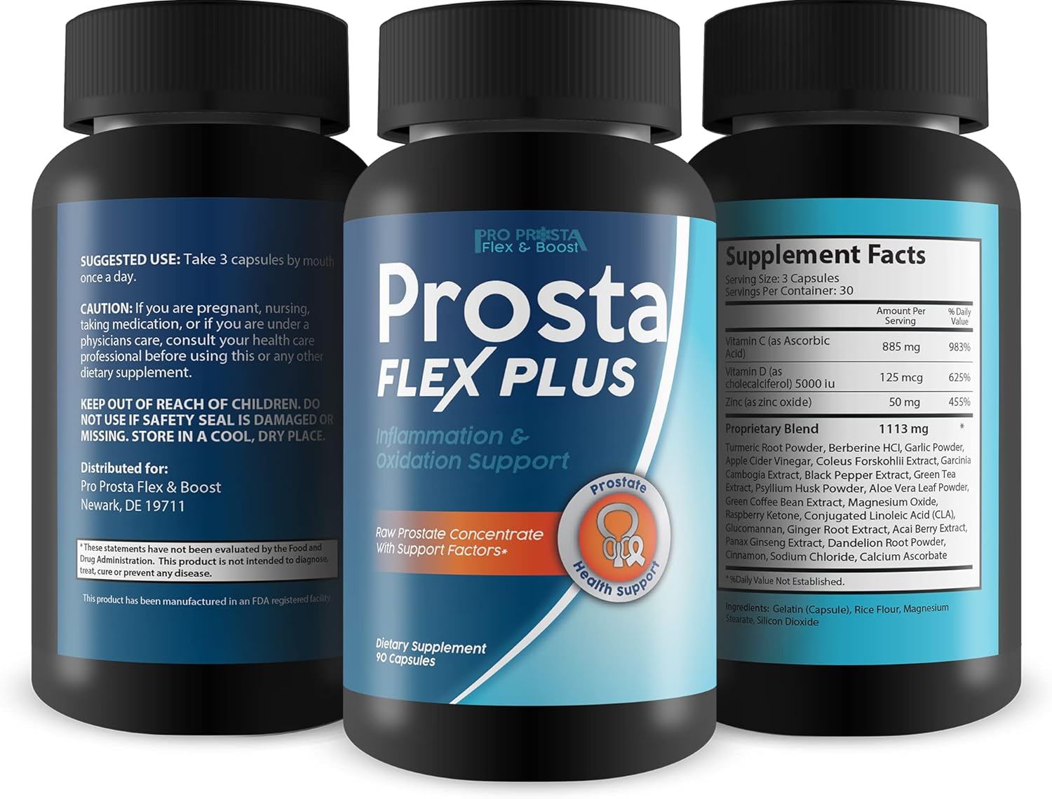 Prosta Flex Plus Herbal Blend with Turmeric - Support Prostate Health, Reduce Inflammation, Improve Circulation, and Reduce Oxidative Stress - Male Formula for Better Health