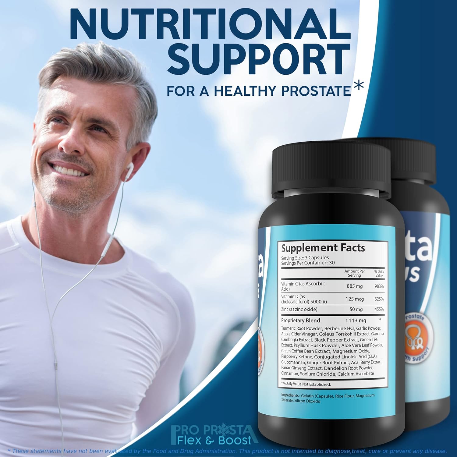 Prosta Flex Plus Herbal Blend with Turmeric - Support Prostate Health, Reduce Inflammation, Improve Circulation, and Reduce Oxidative Stress - Male Formula for Better Health