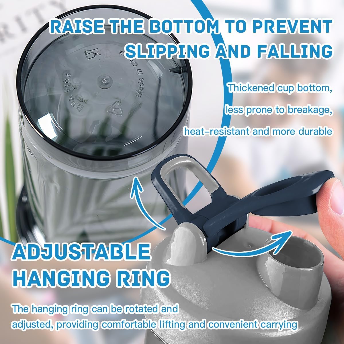 Prostate Cancer Awareness Shaker Bottle - Leak-proof Mixer for Protein Shakes & Meal Replacements - 18 oz Gray