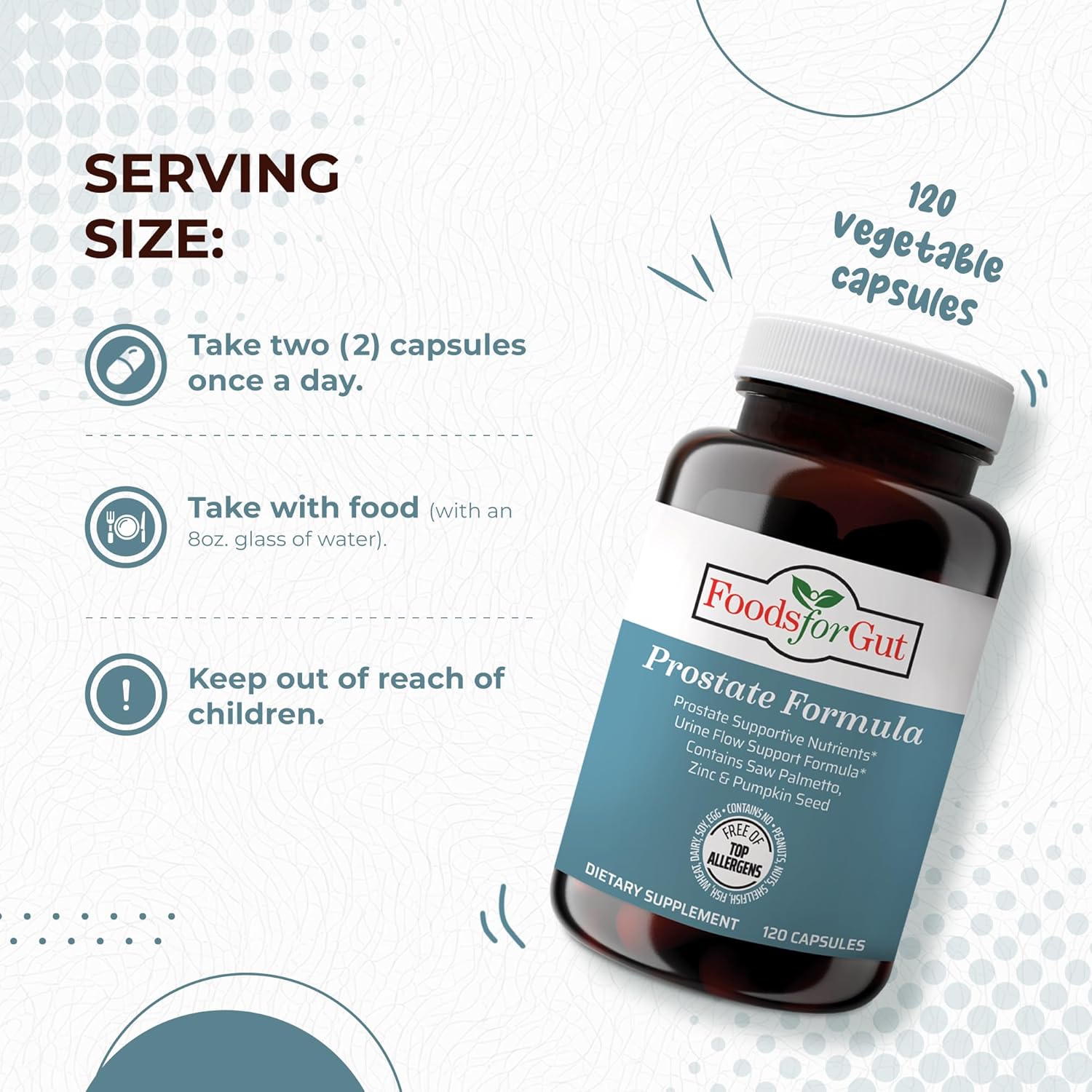 Prostate Health Supplement for Men | Saw Palmetto, Pumpkin Seed & Zinc | 120 Veg Capsules | Supports Urinary Function & Sleep Quality