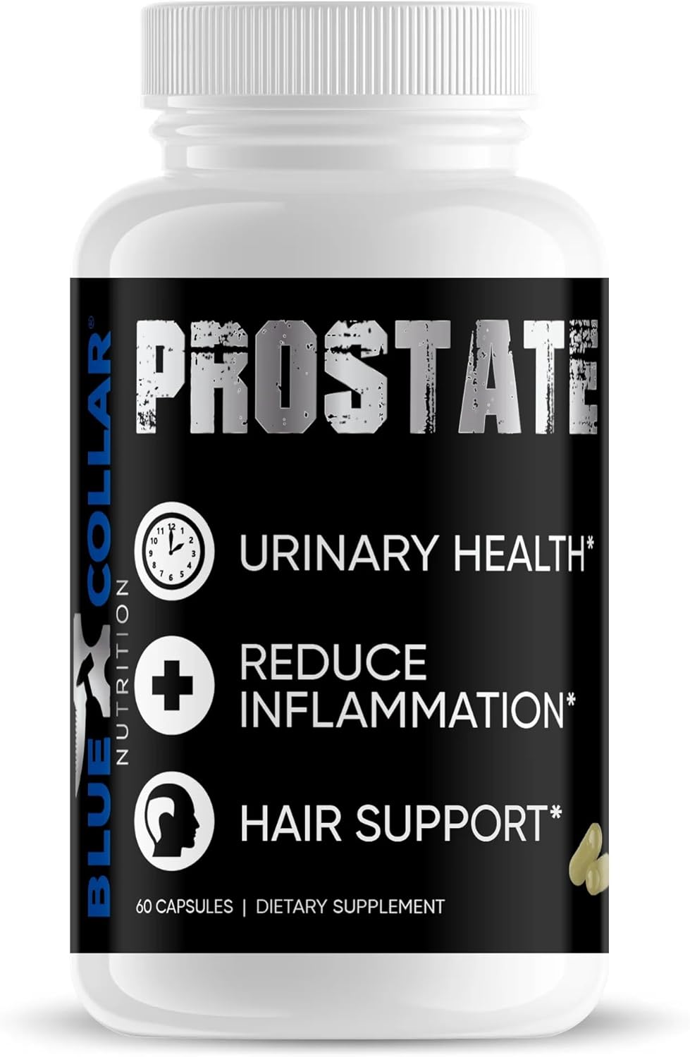 Prostate Health Support Capsules - Blue Collar Nutrition - 60 Capsules for Urinary Health, Hair, and Sleep