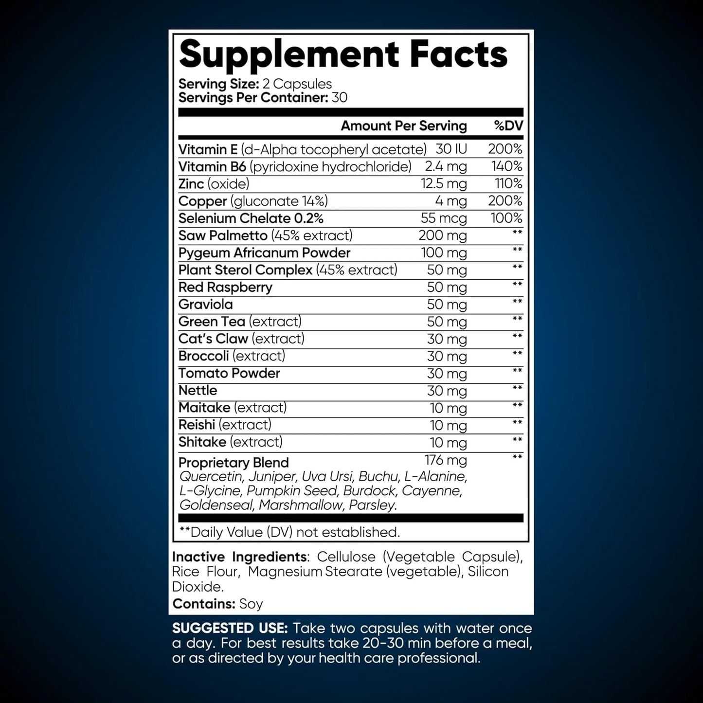 Prostate Health Support Capsules - Blue Collar Nutrition - 60 Capsules for Urinary Health, Hair, and Sleep