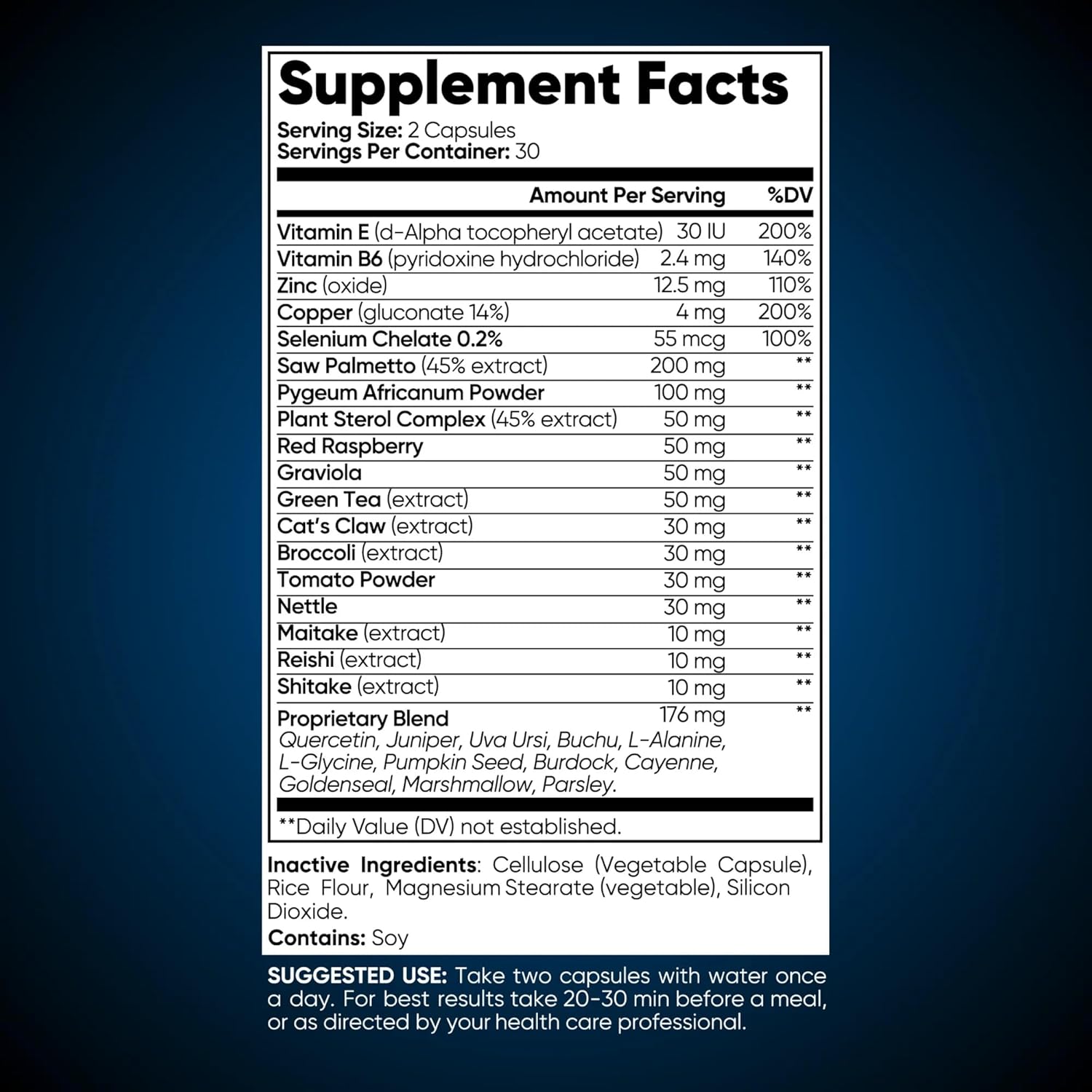 Prostate Health Support Capsules - Blue Collar Nutrition - 60 Capsules for Urinary Health, Hair, and Sleep