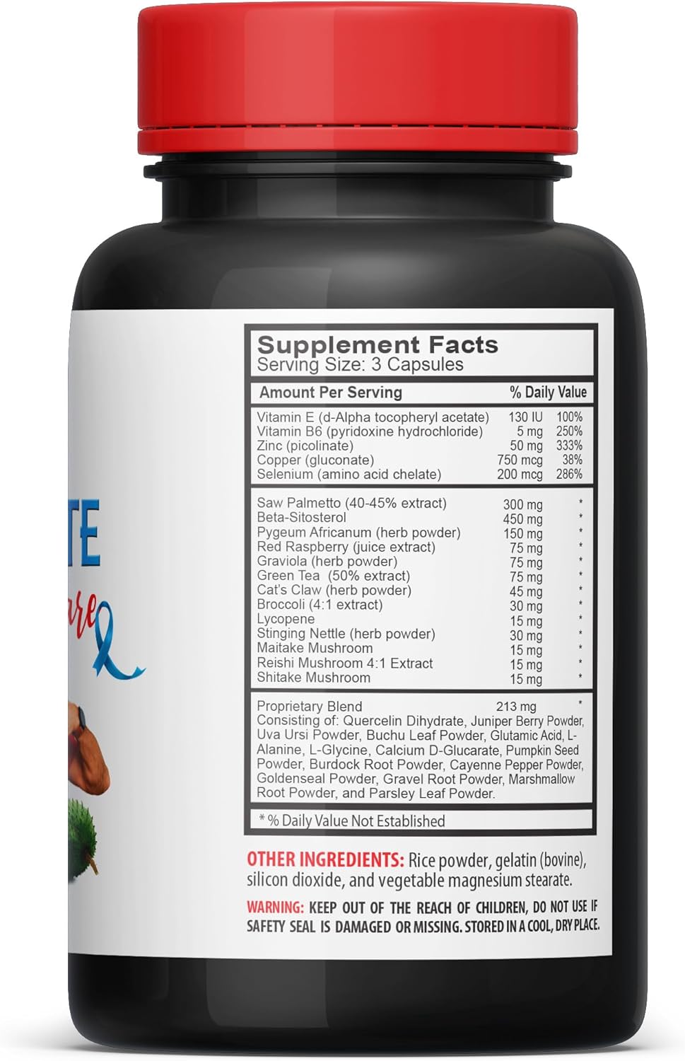 Prostate Support Pills with Saw Palmetto, Stinging Nettle Leaf, and Mushrooms - Men's Prostate Health Supplement, 60 Capsules