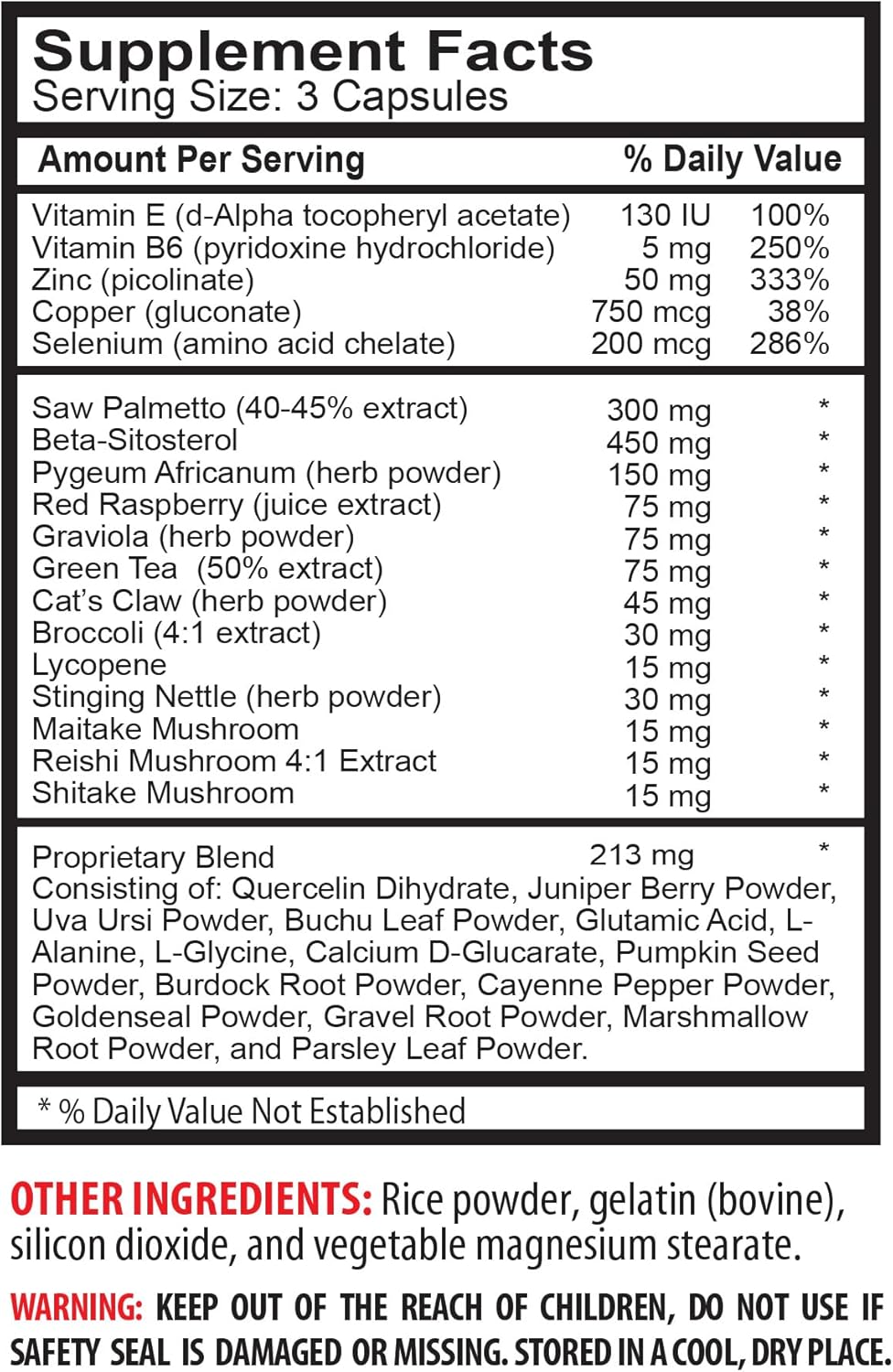 Prostate Support Pills with Saw Palmetto, Stinging Nettle Leaf, and Mushrooms - Men's Prostate Health Supplement, 60 Capsules