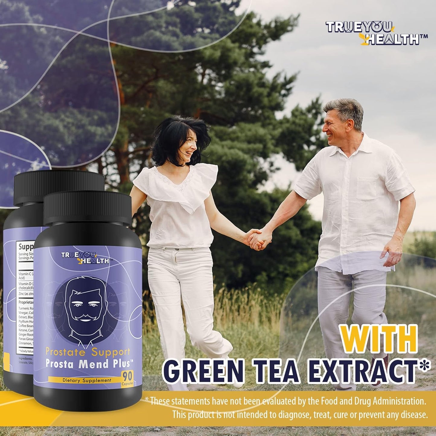 Prostate Support Supplement with Green Tea for Men - Promotes Healthy Prostate Size and Urinary Function - Improve Circulation and Bladder Health