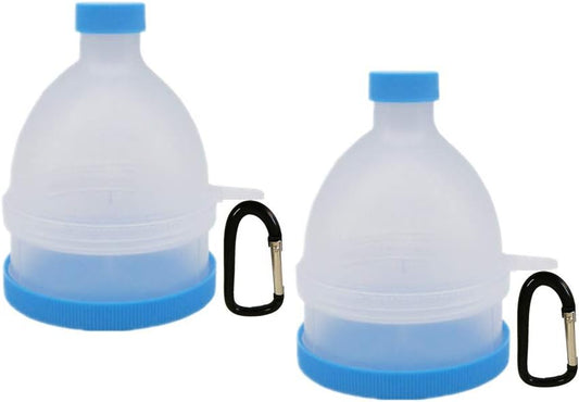 Protein Supplement Storage Container Set with Funnel and Subdivisions - 2 Pack