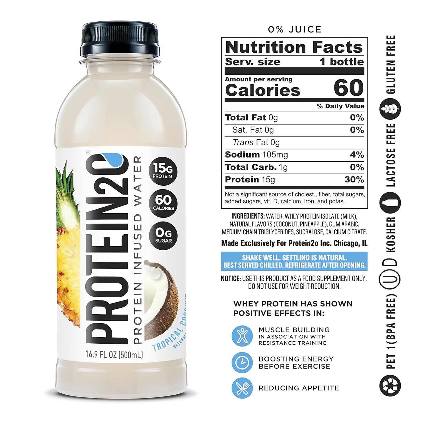 Protein2o Variety Pack: Whey Protein Infused Water (36 Bottles) - Assorted Flavors