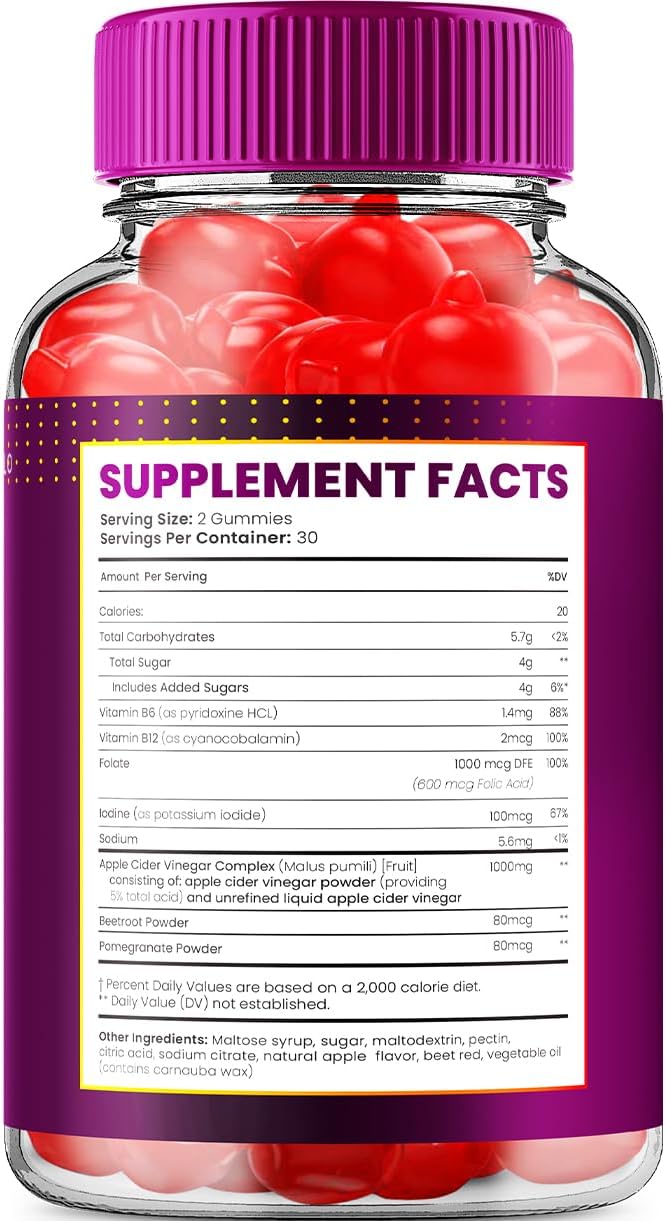 Proton Keto + ACV Gummies 5 Pack, 1000mg with Vitamin B12 - Advanced Apple Cider Vinegar Gummy Formula