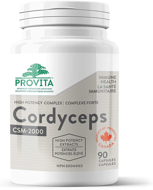 Provita Cordyceps CSM-2000 - High Potency 90 Capsules - Canadian-Made Immune Support