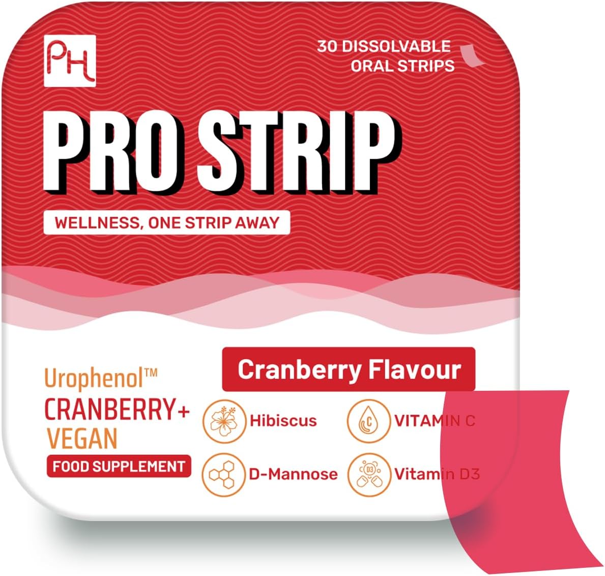Prowise Healthcare PROSTRIP® Cranberry Urophenol™ Oral Vegan Strips with Proanthocyanidins & Essential Vitamins - 30 Strips