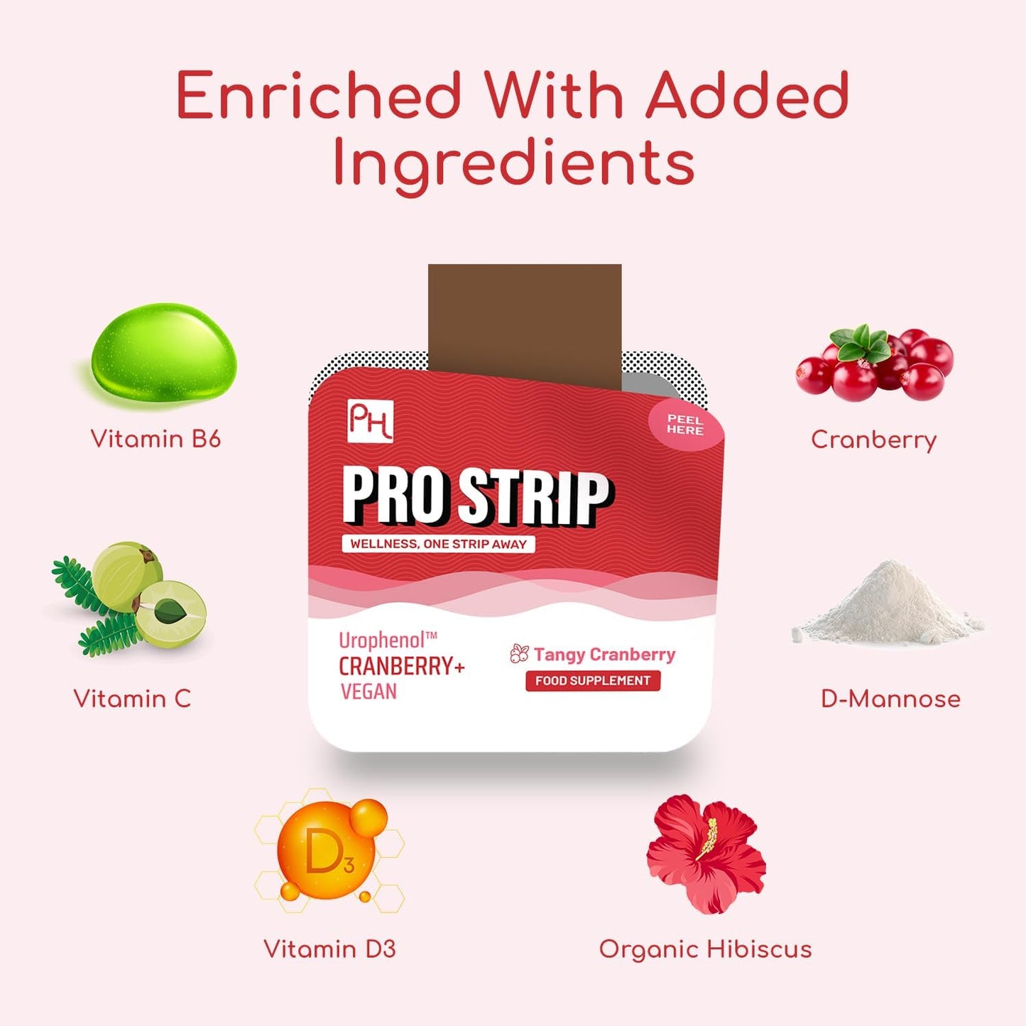 Prowise Healthcare PROSTRIP® Cranberry Urophenol™ Oral Vegan Strips with Proanthocyanidins & Essential Vitamins - 30 Strips