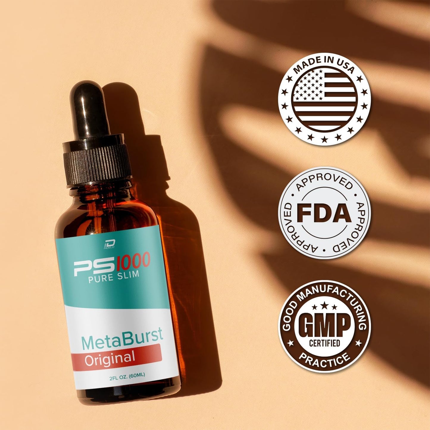 PS1000 Metaburst Liquid Drops - Original Metabolic Support Supplement - Pure Drops Liquid Supplement - 3 Pack (3 Month Supply)